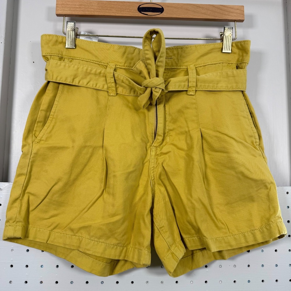 Sam Edelman Utility Trouser Shorts Women's Mustard Pleated Belted Classic - 25